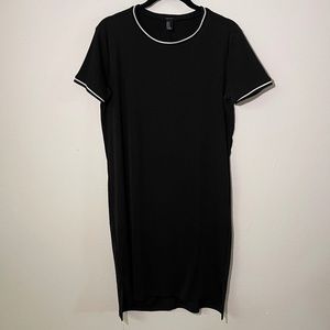Forever 21 T-Shirt Dress Black Ribbed Casual Basic Short Sleeve Crewneck Medium